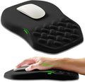 Ergonomic Slope Mouse Pad Wrist Support Wrist Rest Mousepad for Carpal Tunnel Pain Relief with Massage Bulge and Slow Rebound Memory Foam (12x8 inch Black)