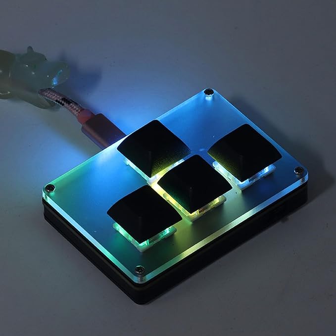 4 Key Gaming Keypad One Handed Gaming Keyboard Mini Mechanical Keyboard for Game Office Media