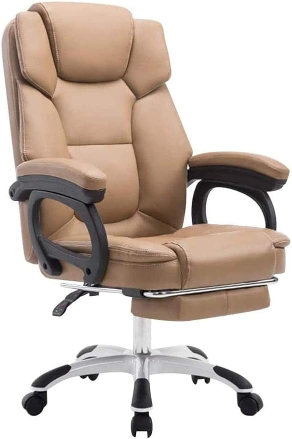 Ergonomic High-Back Office Chair with Footrest PU Leather Gaming Desk Chair Reclining 150° Adjustable Height 330lbs
