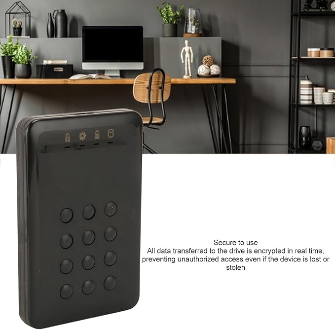 Zyyini Encrypted Hard Drive Enclosure 3TB 5Gbps Encrypted USB 3.0 2.in SATA Hard Drive Enclosure Password Access Hardware for 7 8 10 for OS X 10 and