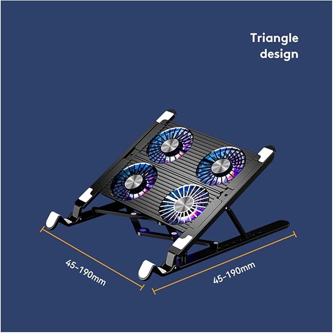 Laptop Cooler with 2/4 Silent Fan Foldable Cooling Pad Support Stand for 11-17.3 Inch Laptop Accessories(ABS 2Fan)