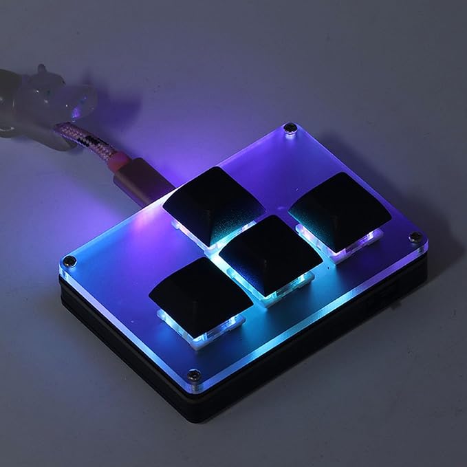 4 Key Gaming Keypad One Handed Gaming Keyboard Mini Mechanical Keyboard for Game Office Media