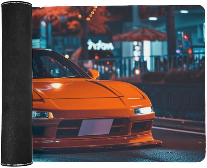 Large Mouse Pad JDM Cars NSX Night Driving Desk Mat Computer Accessories Gaming Office Organizers Supplies Decor Essentials Keyboard Pads for Desk Rubber 40x90cm