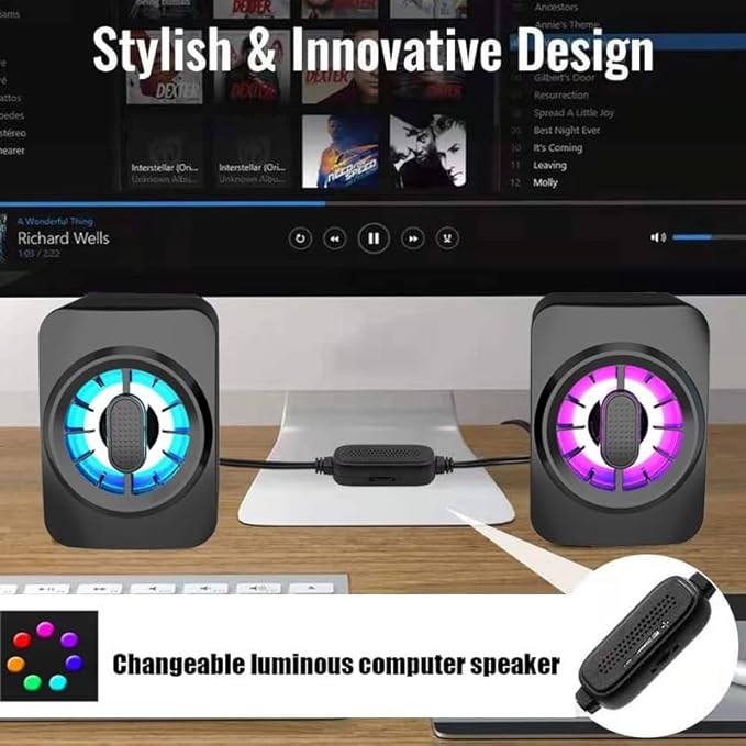 Wired Computer Speakers Input Desktop Amplifier for Laptop PC Phone 6W Audio Multimedia Loudspeaker