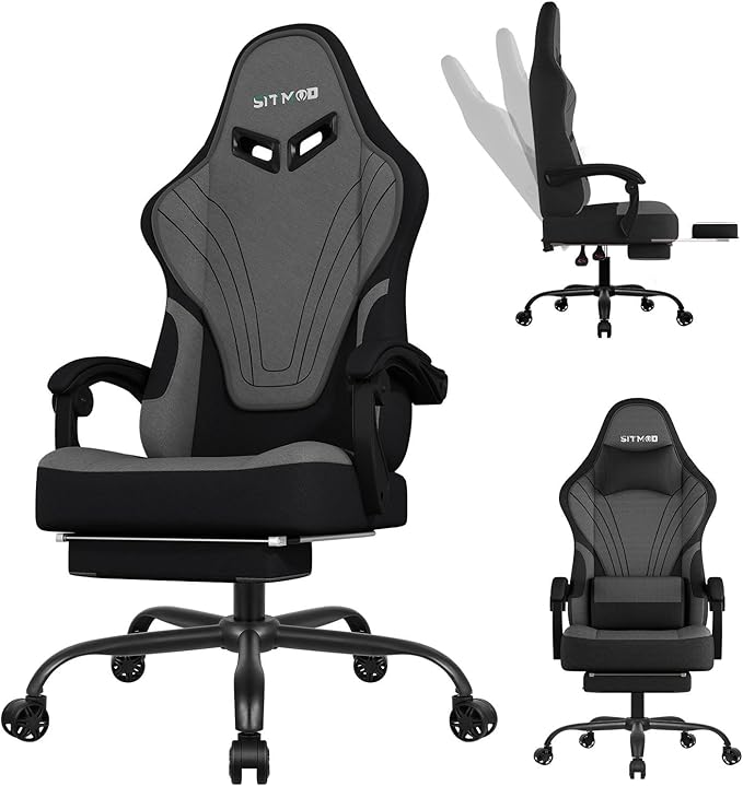 SITMOD Gaming Chair - 150° Reclining Ergonomic Gaming Chairs for Adults with Footrest &amp Premium Fabric Big and Tall Computer Chair for Home Game Room Gamer Chair &amp Silla Gamer Supports 400 l