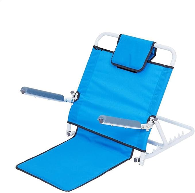 Adjustable Padded Multi-Function Comfy Backrest Foldable Breathable Fabric Adjustable Sit-Up Bed Backrest Support for Beach Travel Lounge CampingBlue for Bed