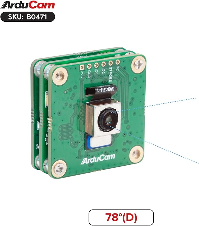 Arducam USB 3.0 Camera 80fps@720p High-Speed USB Camera Module 16MP 1/2.53” IMX519 Motorized Focus Webcam for Windows Linux
