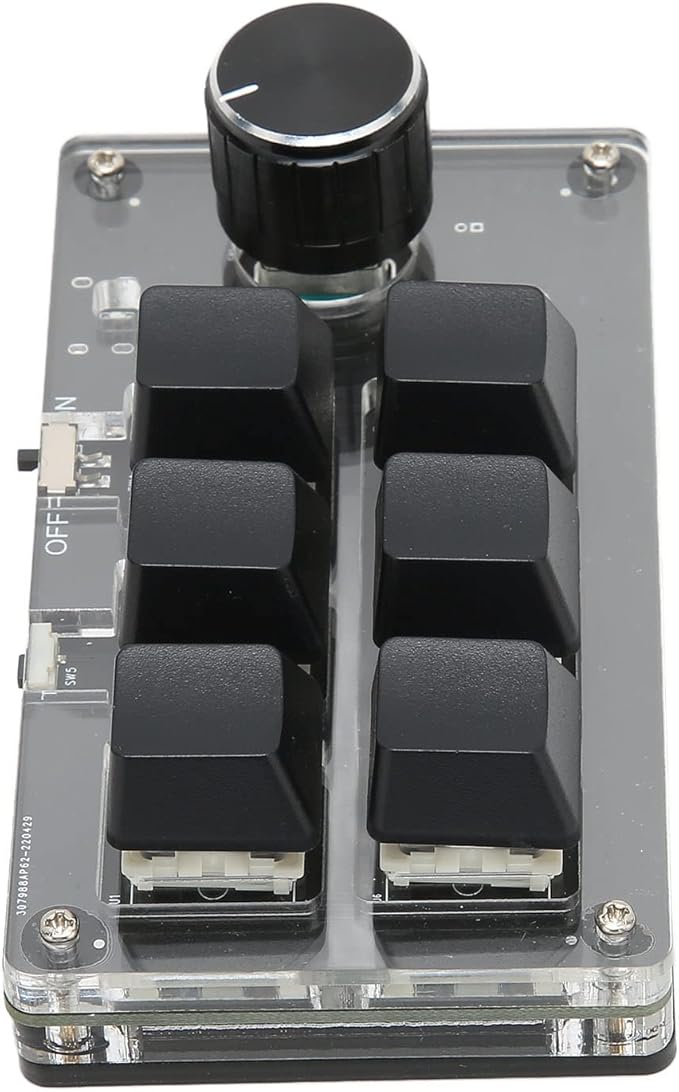 Mechanical Gaming Keypad Universal Acrylic 6 Keys Programmable Keypad Macro Keyboard Switch Tester for Gaming Media