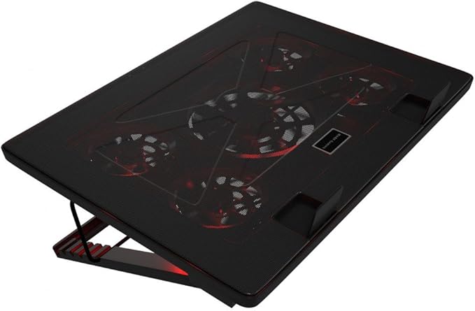 Mars Gaming MNBC2 Laptop Cooling Pad (Up to 17.3 Inches 5 Fans Red LED 2x USB 2.0 Black)