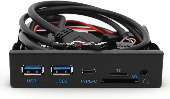 3.5 Inch Front Panel USB Hub Internal USB Hub with USB3.2 GEN1 5Gbps USB3.2 GEN1 Type C Floppy Drive Panel USB3.2 19PIN Hub for 7 8 10 11 2003 for Linux