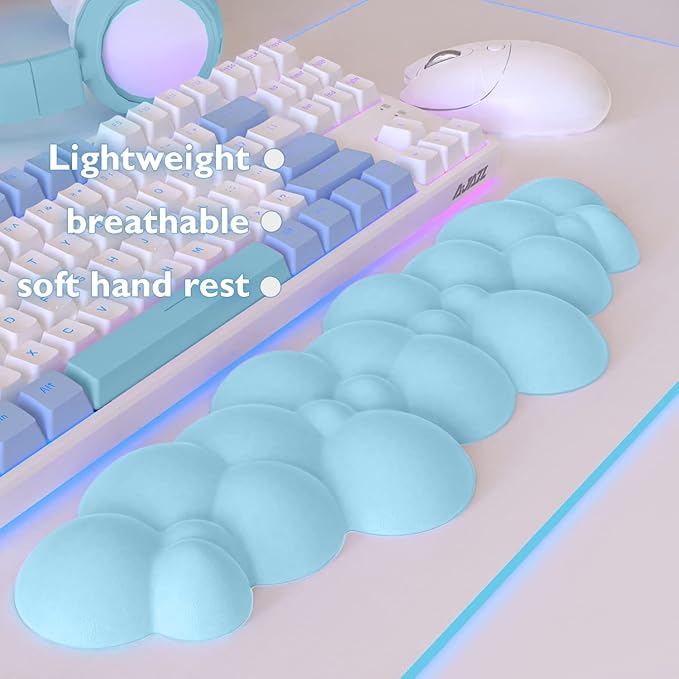 Gaming Keyboard Wrist Rest PadMemory Foam Keyboard Palm Rest Ergonomic Hand RestWrist Rest for Computer KeyboardLaptopMacLightweight for Easy Typing Pain Relief (Blue)