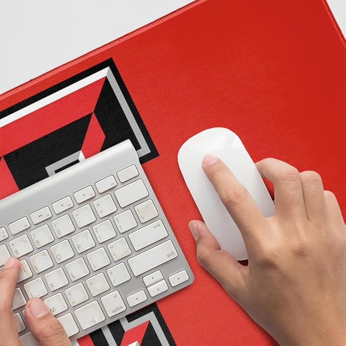 Texas Tech University Raiders Logo Large Gaming Mouse Pad Desk Mat with Stitched Edges Non-Slip Base for Gamer Home and Office 31.5 x 15.7
