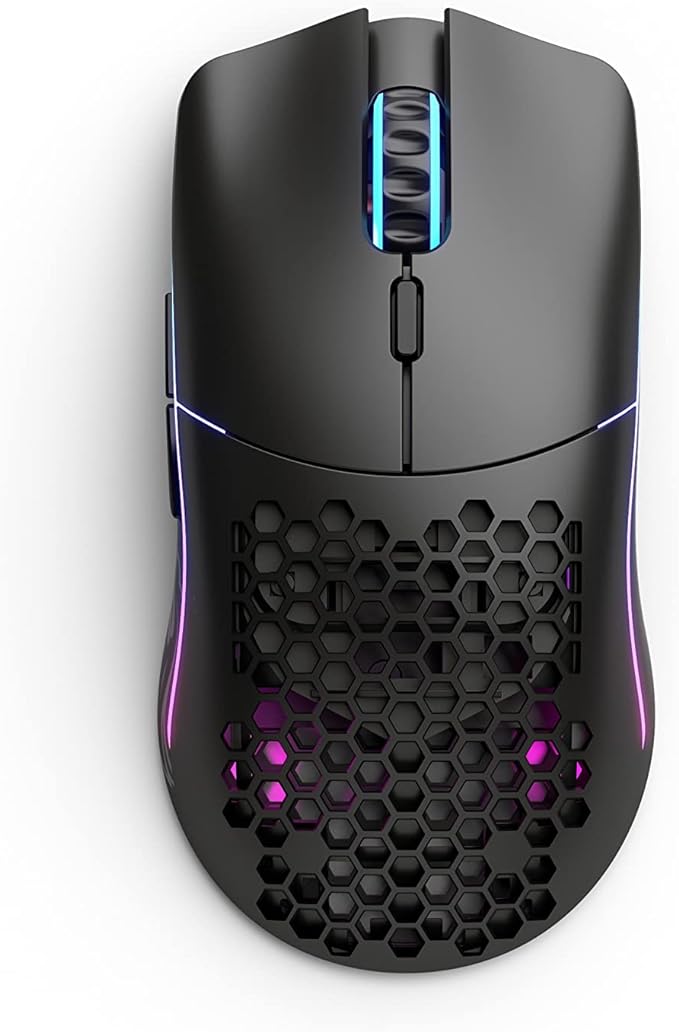 GLORIOUS Model O Wireless Gaming Mouse - Superlight 69g Honeycomb Design RGB Ambidextrous Lag Free 2.4GHz Wireless Up to 71 Hours Battery - Matte Black