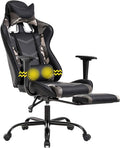 Gaming Chair Racing Office Chair Ergonomic Desk Chair Massage PU Leather Recliner PC Computer Chair with Lumbar Support Headrest Armrest Footrest Rolling Swivel Task Chair for Women Adults Camo