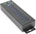 Coolgear Industrial 10 Port USB Hub with Advanced Port Management for Remote Control &amp Versatility 5 Gbps Speed ESD Protection Per Port Secure Screw Lock Surface &amp DIN Mounting