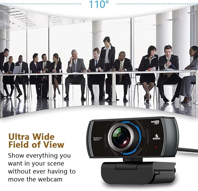 NexiGo 60FPS 1080P Webcam Kits N980P HD Web Camera with Microphone 120 Degrees Wide-Angle Software Control Lightweight Mini Tripod Extendable Stand for Zoom/Skype/Teams