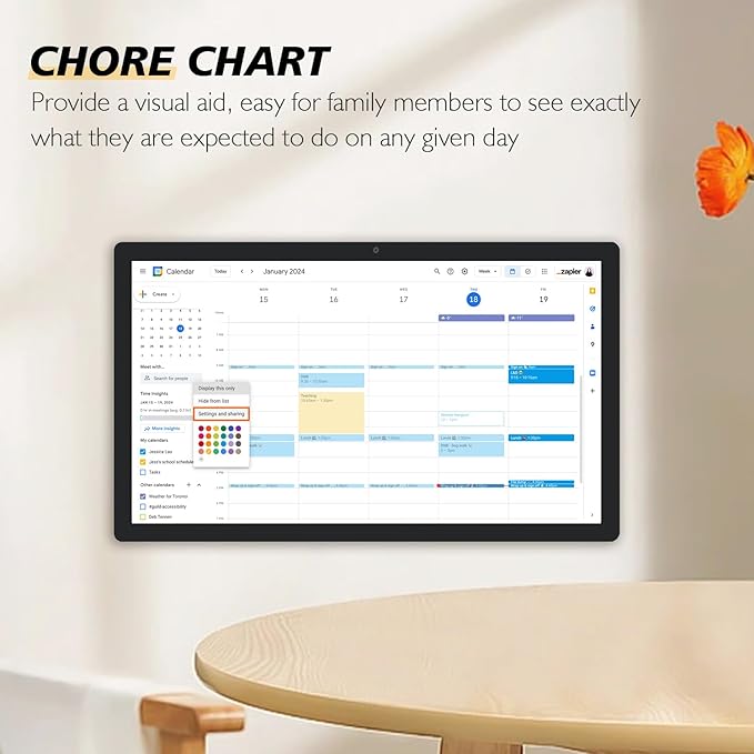 Large Touchscreen Monitor Digital Electronic Calendar Downloadable APP10-Point Touch16:9 Display Android 13 with 8GB RAM &amp 128GB ROMPerfect for Office Business and Home (27 inch)