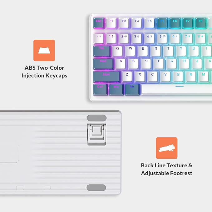ZIYOULANG K3 Mechanical Gaming Keyboard and Mouse Combo - 98Key RGB Backlit Blue Switch Ultra-Light Honeycomb Shell Mouse Compact Design Wired Coiled Cable for PC/Mac/Windows (Green)