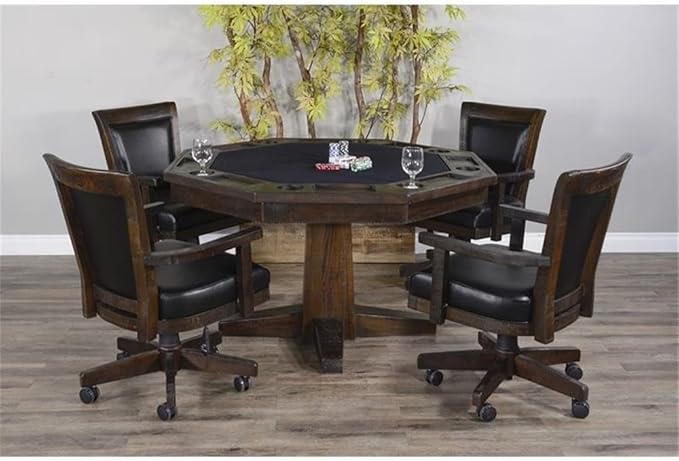 Sunny Designs Doe Valley Caster Poker Game Chair (Tobacco Leaf)