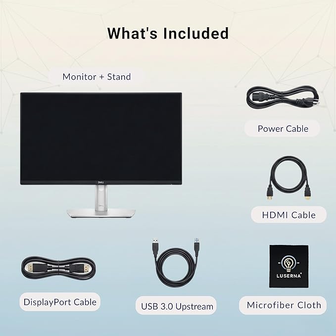 Dell P2425H Computer Monitor Screen 24 16:9 IPS Display with Stand - 100Hz Full HD 1920 x 1080 with DisplayPort HDMI USB 3.0 Upstream &amp Power Cable - New