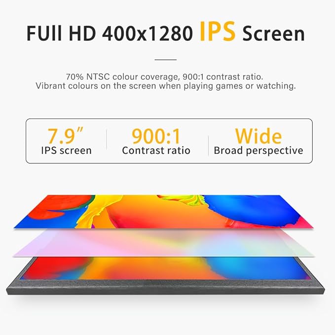 7.84 Inch Mini Screen CPU GPU Data Temp Monitor PC Case Sensor Panel Display HDMI 400x1280 IPS USB Small Long Stretched Bar Monitors for Laptop Aida64