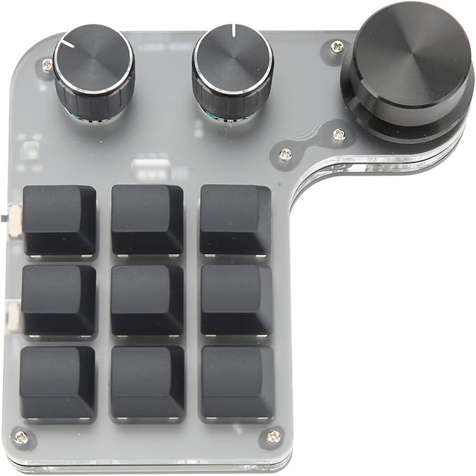 VINGVO One Handed Gaming Keyboard Macro Keyboard Acrylic Macro Keypad with Storage Function for Office Games