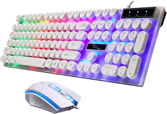 zhanghong Gaming Keyboard and Mouse Set LED Backlit Keyboard and Wired Mouse for PC Computer Gamer Laptop PC Computer Game and Work