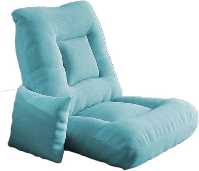 Floor Folding Chair Gaming Sofa Recliner with 5 Adjustable Backrest Bedroom Balcony Armless Reading Chair for Living Room No Assembly Required(Blue)