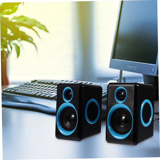 Veemoon Mini USB 2.0 Desktop Computer Speakers Compact Mini Speaker for Laptop and Pc Dc 5v Powered Multimedia Sound Box for Home and Office Use