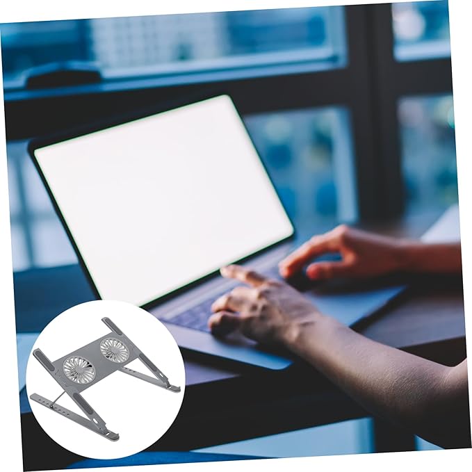 Housoutil Colorful Lighting Laptop Cooler Stand with Height Detachable Design and Low Noise Cooling Fan Gaming and Work Support