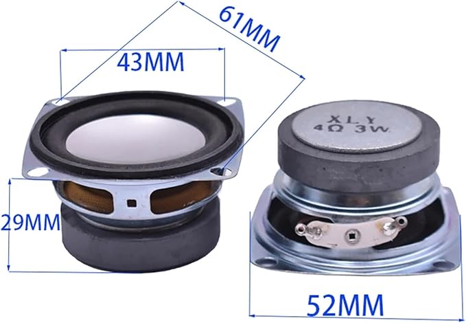 2pcs 2 Inch Computer Speakers 52MM 4 Ohm 3W Full Range Portable Audio Speaker Unit Treble Mediant Bass Loudspeaker