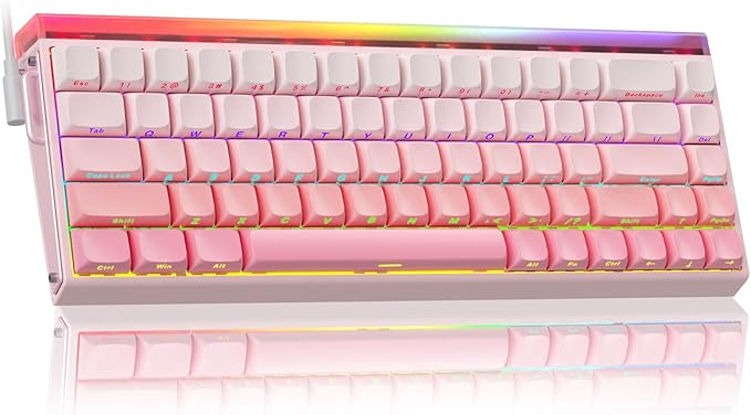 AULA Hero 68 HE 60% Wired Gaming Keyboard Hall Effect Magnetic Switch Keyboard with Adjustable Actuation Fast Trigger Mode 8K Hz Polling Rate 0.125ms LatencyRGB Backlit Side Printed PBT Keycaps