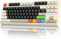 ATTACK SHARK X87 80% Wireless Mechanical Keyboard&ampColored KeycapsHot-Swap Gasket RGB Backlit 4000mAhPre-lubed Linear Switch PBT Keycap BT/2.4G/USB-C Gaming Keyboard for PC/MAC-Black(White&amp8