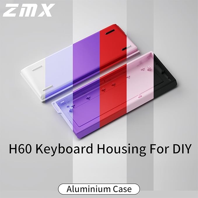 FKZ H60 Aluminum Keyboard Case60% Compact Customized Mechanical Gaming Keyboard Housing Compatible with Wooting60/Win60/GH60/MADLIONS MAD60HE/61Keys Barebones Keyboard DIY (White)