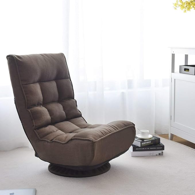 360 Degree Swivel Game Chair Folding 4-Position Adjustable Floor Lazy Sofa Chair