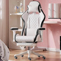Computer Chair Chairs Pink Gaming Chair Ergonomic Leather Chair Girls Home Office Comfortable Game Swivel Chair Gamer Live Computer Chair(B+There are Pedals)