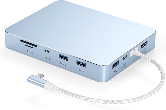 USB C Hub for iMac 24 inch 2021/2023/2024 8 in 1 iMac USB Hub with M.2 SSD Expansion (SSD Not Included)with USB A/C 3.2 10Gbps SD/TF HDMI iMacM1 M3 M4 Dock Accessories