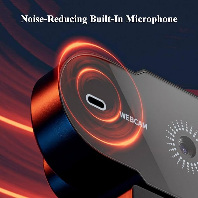 GIZNXBA 1080p Webcam for PC Laptop Desktop Computer USB Webcam with Microphone Streaming Camera HD Light Correction 120° Wide-Angle Lens Plug &amp Play for Meeting