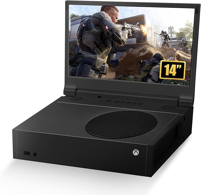 G-STORY 14‘’ Portable Monitor for Xbox Series S – 1TB SSD Black 1080P Portable Gaming Monitor IPS Screen for Xbox Series S（not Included） with Two HDMI HDR Freesync Game Mode Travel Display