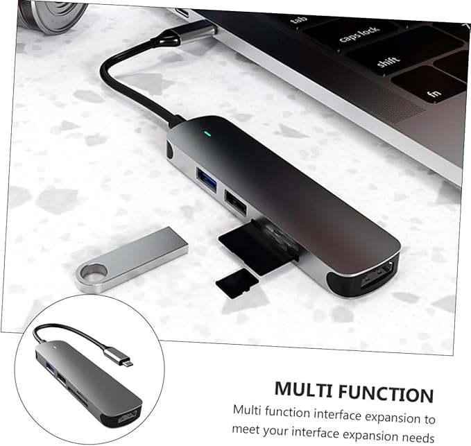 Mikinona Type USB Hub Docking Station Supports Video Output Fast Data Transfer Adapters for Laptops and Devices Connects Multiple USB Peripherals Efficient for Gaming