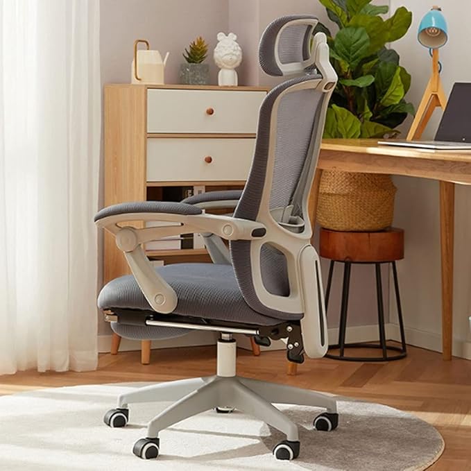 Office Desk Rotating Office Chair Home Can Lie Down Gaming Chair Ergonomic and Comfortable Computer Chair Adjustable Headrest Footrest Home Office Chair (Color : A)