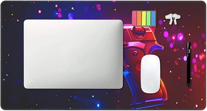 Handgun Desk Cover MatExtended Large Mouse PadComputer Laptop Mat Desk Decor for Office Game Home 30x16 Inch