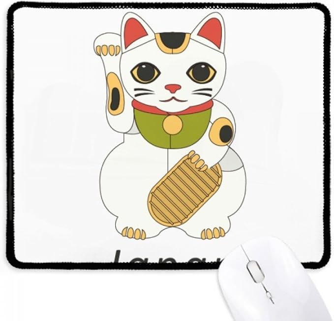 Local Japanese Culture Lucky Cat Mousepad Stitched Edge Mat Rubber Gaming Pad