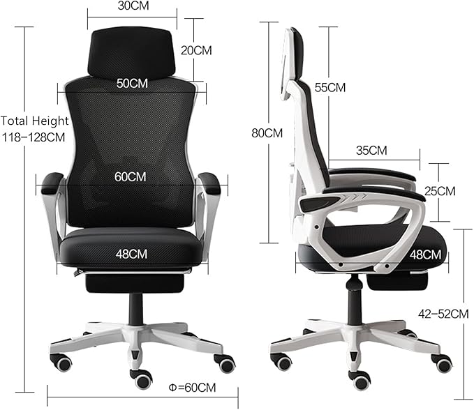 Ergonomic Gaming Chair Adjustable Height High Back Video Game Chair with Footrest and Lumbar Support for Adult Teen Home Bedroom Gaming Gray