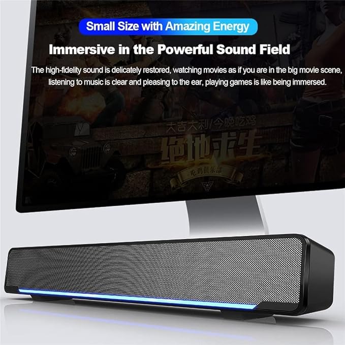 Computer Speakers for Desktop 3.5mm Audio + USB Wired Computer Speaker Stereo Subwoofer Powerful Music Player Bass Surround Sound Box for PC Laptop