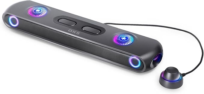 OXS Thunder Pro Gaming Soundbar with 5.1.2 Dolby Atmos Surround Sound System Built-in Woofer Bluetooth Multi-Connection 3 Pro Gamer Modes Sleek Toggle Design for Pcs and Gaming Consoles