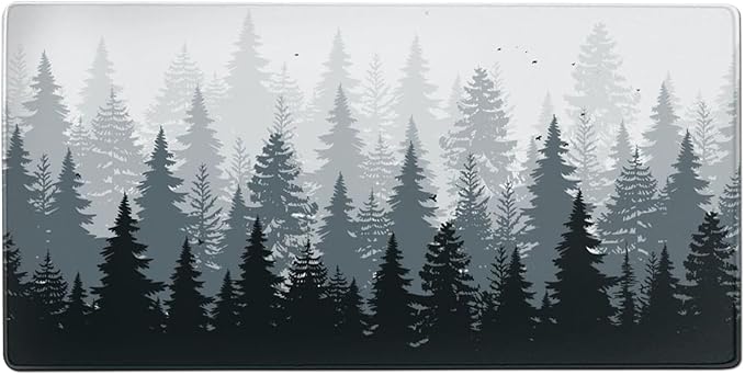 AQQA 3XL Huge Mouse Pads Oversized (48''x24'')Gaming Mouse Mat Forest Background Pattern XXXXL Large Mouse Mat Long Extended Desk Mat with Non-Slip Rubber for LaptopComputer &amp PCTree