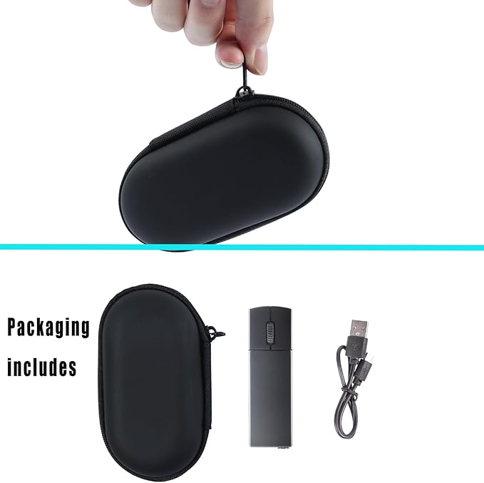 Wireless Mouse Mini Small Wireless Mouse Travel Mouse Portable Mini Cordless Mouse Rechargeable Wireless Mouse 2.4G Optical Mouse with USB Receiver for PC Laptop Computer(Black)