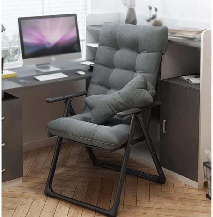 Office Chair Gaming Chair Recline Office Chair Foldable Lightweight Study Chair with Lumbar Pillow Computer Chair(Size:One SizeColor:A)