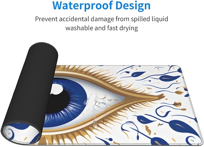 Ancient Hamsa Eye Ethnic Large Mouse Pad XL Extended Gaming Pad Waterproof Desk Mat for Desktop Keyboard Non Slip Mousepad for Office Game Home 32.15x11.8
